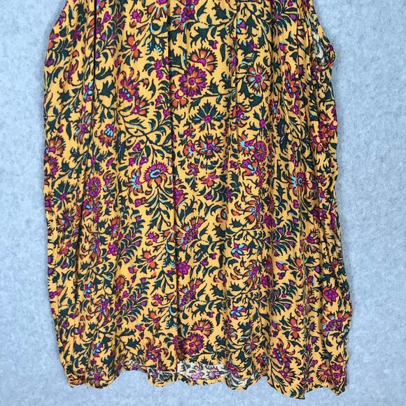 Cynthia‎ Rowley Top Women Large Yellow Blouse Tank Flowy Boho Western Cottage - Picture 3 of 10